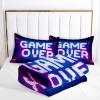 68" x 86" Coverless Quilt 7.5 Tog, Reversible Washable Blue Quilted Duvet, Super Soft Warm Comfy Simple Word 2 Bedding Camping Duvet with 1 Pillowcases Twin view 4