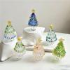 HUFFA Handmade Glass Christmas Tree - Elegant Glass Crafts for Study and Office Decoration(Pink and Lake Green) view 4