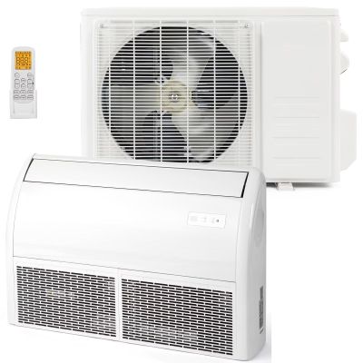 Bonnlo 18000 BTU Floor Ceiling Mounted Air Conditioner with Inverter & Remote Control, 23 SEER2 Ductless Mini Split AC/Heating System with Pre-Charged Condenser, Heat Pump & Installation Kit, 230V