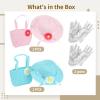 Tressify Set Of Tea Party Hats Bundle, Bonnets And Gloves For Kids, And Blue Straw Headwear With Handbags, Lovely Floral Embellishments, Suitable For Tea Parties, Birthdays And Celebrations view 2