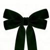 12Pcs Velvet Ribbon Bows for Christmas Tree, 5" x 10" Red/Green Christmas Tree Velvet Bows Ornaments for Home Party Trees Garland Wreath Holiday Decor view 3
