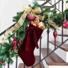 19 Inch Velvet Christmas Stocking with Large Decorative Bow Luxury Velvet Stocking, Elegant Fireplace Mantel Decor, Reusable Gift Bag for Christmas Tree, Wreath (Red) view 4