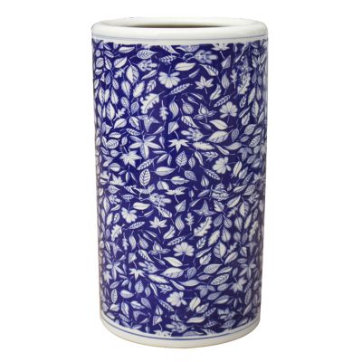 BEBANE Ceramic Umbrella Stand, Umbrella Stand Indoor Entryway, Floral Blue White Porcelain, Multi-Functional Painted Porcelain, for Home Office Entrance Indoor(E,40 * 24cm/15.7 * 9.4in)