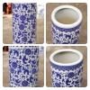 BEBANE Ceramic Umbrella Stand, Umbrella Stand Indoor Entryway, Floral Blue White Porcelain, Multi-Functional Painted Porcelain, for Home Office Entrance Indoor(E,40 * 24cm/15.7 * 9.4in) view 3