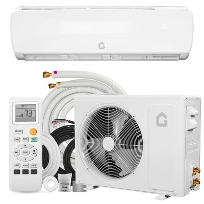 Garvee 9000 BTU Mini Split AC w/Remote Control 19 SEER2 230 V Cools Up to 450 Sq. Ft,Ductless Inverter Mini Split System w/0.75Ton Heat Pump Pre-Charged & Installation Kit, Ultra-Quiet