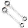 2 PCS Double Head Coffee Scoop, Stainless Steel Coffee Measuring Scoop Measuring Spoons Dual-Measure Long-Handle Spoon with Tick Mark for Ground Coffees Tea Sugar Baking, 1 Tsp (5ml) & 1 Tbsp (15ml) view 1