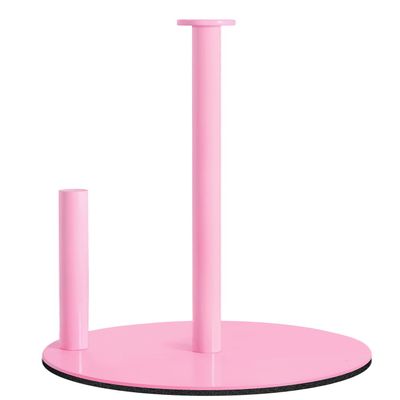 Pink Paper Towel Holder, Paper Towel Holder Countertop with Anti Slip Weighted Base, Stainless Steel Freestanding Paper Towel Holders for Kitchen