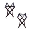 CHENWMZ 2-Pack Luggage Rack - Foldable Suitcase Stand, 2-Tier Hotel Solid Wood Storage Shelf, Home Suitcase Luggage Stand, Floor-Standing Luggage Holder with Shoe Rack, view 1