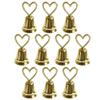 10pcs Silver Bell Place Card Holders: Gold Kissing Bells Place Card for Restaurant Menu, Weddings, Party Decoration, Receptions, Place Card Holders Kissing Bells (Gold Heart) view 1