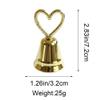 10pcs Silver Bell Place Card Holders: Gold Kissing Bells Place Card for Restaurant Menu, Weddings, Party Decoration, Receptions, Place Card Holders Kissing Bells (Gold Heart) view 2