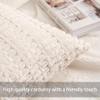 Aegero Pack of 2 Corduroy Decorative Throw Pillow Covers 26x26 InchSoft Striped Pillow Covers Modern Farmhouse Home Decor for Sofa Living Room Couch BedCream White view 2