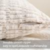 Aegero Pack of 2 Corduroy Decorative Throw Pillow Covers 26x26 InchSoft Striped Pillow Covers Modern Farmhouse Home Decor for Sofa Living Room Couch BedCream White view 3