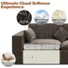 33.5'' Cloud Ottoman for Modular Sofa, Comfy Chenille Upholstered Footrest with Memory Foam, Fully Compressed Packaging, Oversized Ottoman Bench for Living Room or Small Space, Brown view 3