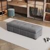 SEIFE Rectangular Ottoman with Storage with UpholsteredStorage Ottoman Footstool,Storage Benchfor Living RoomBedroomend of Bedentryway(Dark Gray,120cm/47in) view 1