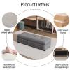 SEIFE Rectangular Ottoman with Storage with UpholsteredStorage Ottoman Footstool,Storage Benchfor Living RoomBedroomend of Bedentryway(Dark Gray,120cm/47in) view 3