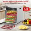 Food Dehydrator with 10 Stainless Steel Trays, 800W Commercial Dehydrator with 194 Temperature Control & 24H Digital Timer, Low Noise, 4 Presets, for Jerky, Herbs, Yogurt, Dog Treats view 3