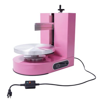 Cake Decorating Machine 4-12, Cake Cream Smooth Coating Machine, Cakes Creams Spreading Machines, Electric Cream Butter Smoothing for Dessert Shops (Pink)