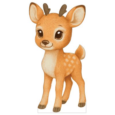 111PRINT Cartoon Deer 7FT Life Size Cardboard Cutout, Safari Animal Standup, A Cute Decor for Baby Shower, Kids Birthday, Jungle Party, Photo Prop, 1PC