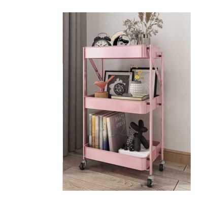 PUCNHZYNW Multifunction Kitchen Storage cart Kitchen Movable Folding Trolley, Storage Rack, Multi-Layer Floor Storage Rack, Living Room Snack Rack, Vegetable Basket Storage Rack,U