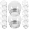 jojofuny 12pcs Christmas Ornament Candy Container with Aluminum Lid, Clear Plastic Candy Jar for Diy Snow Globe, Wedding Favor Boxes, Home Party Bottles view 1