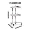 PUCNHZYNW 2-Tier Metal Rolling Cart, Stainless Steel Salon Storage Stand with Wheels Trolley Tray Storage Cart Kitchen Storage Trolley Utility for Bedroom Tattoo Shop view 3