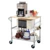 PUCNHZYNW Multifunction Kitchen Storage cart Rolling Kitchen Cart with Wood Tabletop, Kitchen Island Cart WithWheels and Slider Shelf,Utility Rolling Cart view 2