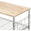 PUCNHZYNW Multifunction Kitchen Storage cart Rolling Kitchen Cart with Wood Tabletop, Kitchen Island Cart WithWheels and Slider Shelf,Utility Rolling Cart view 3