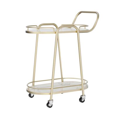 PUCNHZYNW Multifunction Kitchen Storage cart 2 Tier Bar Cart Kitchen Cart on Wheels, Modern Portable Coffee Cart Table for Home, Utility Mobile Serving Cart,Utility Rolling Cart