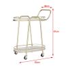 PUCNHZYNW Multifunction Kitchen Storage cart 2 Tier Bar Cart Kitchen Cart on Wheels, Modern Portable Coffee Cart Table for Home, Utility Mobile Serving Cart,Utility Rolling Cart view 2
