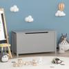 lafengyan Kids Wooden Toy Storage Box with Safety Hinged Lid for Children Ages 2 and Up - Durable MDF Construction, Gray Finish (Gray + MDF) view 4
