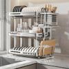 3-Tier Stainless Steel Dish Drying Rack with Drainboard & Cutting Board Holder, Space-Saving Kitchen Organizer for Plates, Cups & Utensils - Durable & Stylish view 2