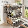 3-Tier Stainless Steel Dish Drying Rack with Drainboard & Cutting Board Holder, Space-Saving Kitchen Organizer for Plates, Cups & Utensils - Durable & Stylish view 4