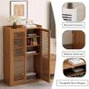 Adjustable WiFi Router Storage Cabinet with Media Shelves, Cable Management Box, Floor Standing Organizer for Home Office, Black - 38.2" x 23.2" x 9.8", Stylish & Functional Storage Solution view 2