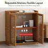 Adjustable WiFi Router Storage Cabinet with Media Shelves, Cable Management Box, Floor Standing Organizer for Home Office, Black - 38.2" x 23.2" x 9.8", Stylish & Functional Storage Solution view 3
