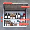 Stainless Steel Wall Cabinet with Flip-up Tempered Glass Door Bathroom Storage Cabinets Wall-Mounted Storage Rack for Homes, Apartments, Rental Properties, Dormitories(Black,40 * 18 * 50cm) view 2