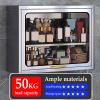 Stainless Steel Wall Cabinet with Flip-up Tempered Glass Door Bathroom Storage Cabinets Wall-Mounted Storage Rack for Homes, Apartments, Rental Properties, Dormitories(Black,40 * 18 * 50cm) view 3