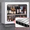 Stainless Steel Wall Cabinet with Flip-up Tempered Glass Door Bathroom Storage Cabinets Wall-Mounted Storage Rack for Homes, Apartments, Rental Properties, Dormitories(Black,40 * 18 * 50cm) view 4
