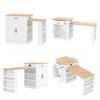 FIVESHOW Extendable Kitchen Island Cart with Drawers & Cabinet, Mobile Prep Table with Storage for Small Kitchen, Breakfast Bar and Dining Table for Home Cooks (White) view 2