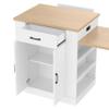 FIVESHOW Extendable Kitchen Island Cart with Drawers & Cabinet, Mobile Prep Table with Storage for Small Kitchen, Breakfast Bar and Dining Table for Home Cooks (White) view 3