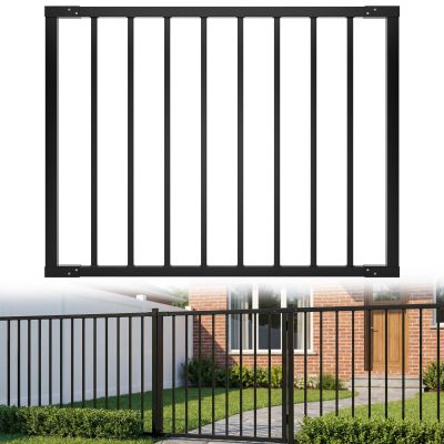 Deck Fence Gate Outdoor 36" Hx48 W Heavy Duty Steel Anti-Rust Door with Customizable Width, Metal Gate for Residential, Yard, Patio(No Hinge)