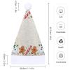 BWQMNT Christmas Hat Snowman Gingerbread Border Xmas Hat White Plush Santa Hats for Adults for New Year Party view 2