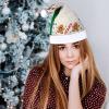 BWQMNT Christmas Hat Snowman Gingerbread Border Xmas Hat White Plush Santa Hats for Adults for New Year Party view 4