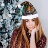 BWQMNT Christmas Hat Bengal Tiger Xmas Hat White Plush Santa Hats for Adults for New Year Party view 4
