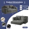3-in-1 Convertible Sofa Bed: Boneless Loveseat Sleeper & Folding Couch Bed with 4 Pillows & Detachable Cushion, Furry Futon Couch for Bedroom, Apartment, Office and Living Room, No Assembly, Grey view 2