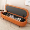 TUPAFJU Entryway Leather Storage Ottoman with backrest,Storage Ottoman Footstool,Storage Benchfor Living RoomBedroomend of Bed(Beige,120cm/47in) view 4