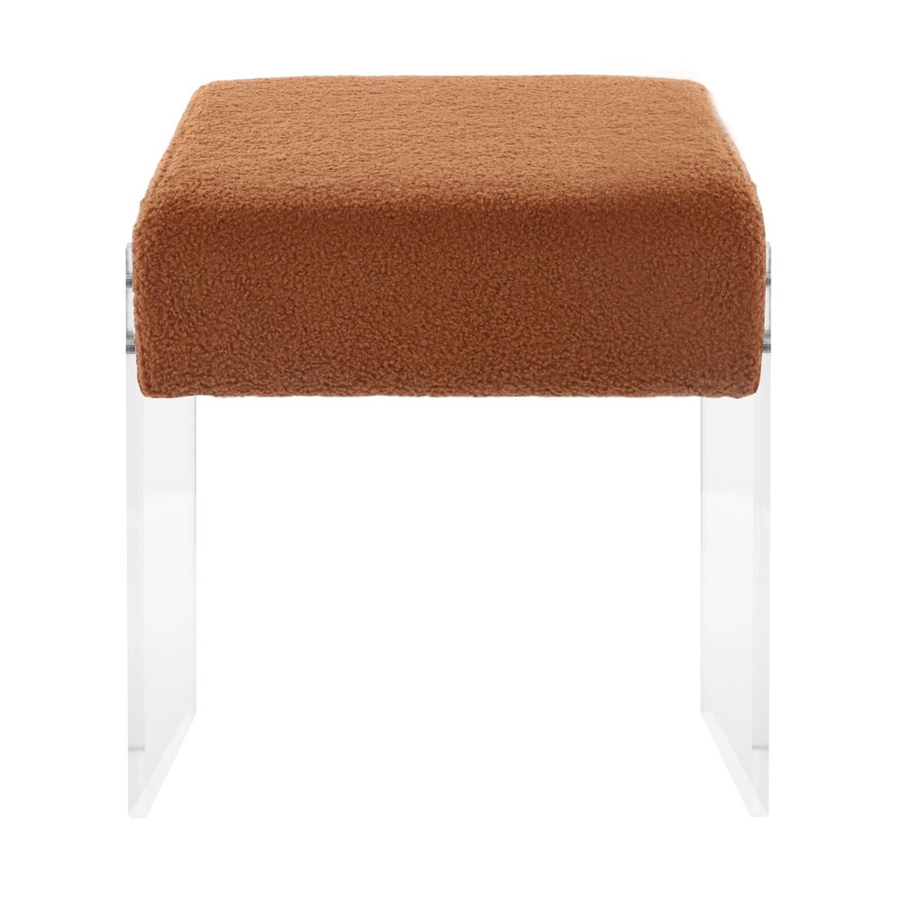 BFDIEEM Modern Multifunctional Vanity S Tool Foot Rest, Vanity Stool Chair, Makeup Stool Chair with Wool & Acrylic Leg for Makeup Room, Living Room, Bedroom, Balconies, Patios, Entrances, Brown