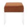 BFDIEEM Modern Multifunctional Vanity S Tool Foot Rest, Vanity Stool Chair, Makeup Stool Chair with Wool & Acrylic Leg for Makeup Room, Living Room, Bedroom, Balconies, Patios, Entrances, Brown view 1