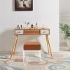 BFDIEEM Modern Multifunctional Vanity S Tool Foot Rest, Vanity Stool Chair, Makeup Stool Chair with Wool & Acrylic Leg for Makeup Room, Living Room, Bedroom, Balconies, Patios, Entrances, Brown view 4