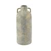 A&B Home Textured Gray Ceramic Vase with Gold Handles, Transitional Accent Vase for Tabletop Mantel Sideboard or Centerpiece Display, 6.3" x 6.3" x 16" view 1