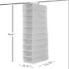 10 Shelf Hanging Shoe Organizer in Arctic White, Non Woven Material, for Adult and Child Storage view 3